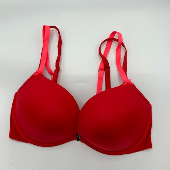 Victoria’s Secret Dream Angels Demi Bra Pink Padded Underwire Lace Trim 36DD - Picture 5 of 11